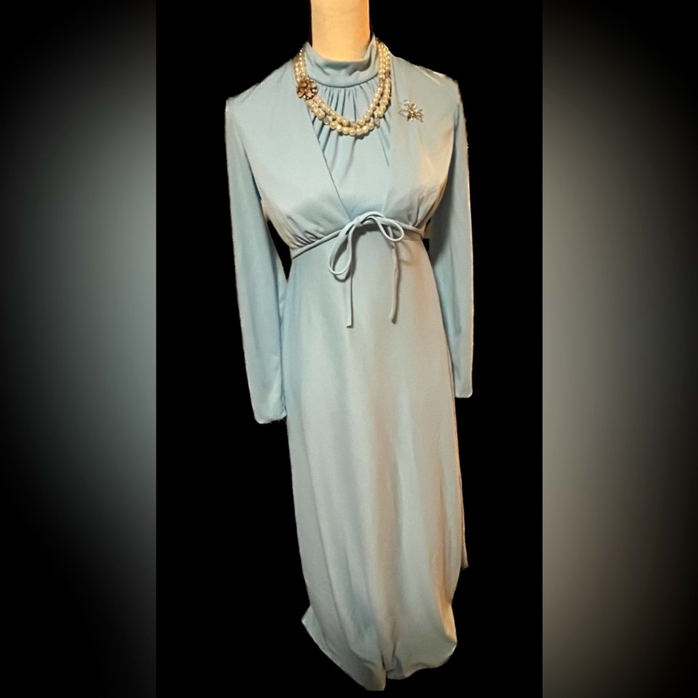 Vintage 1970s Gown with Matching Bolero 1970s Prom Dress Disco Hippy 60s